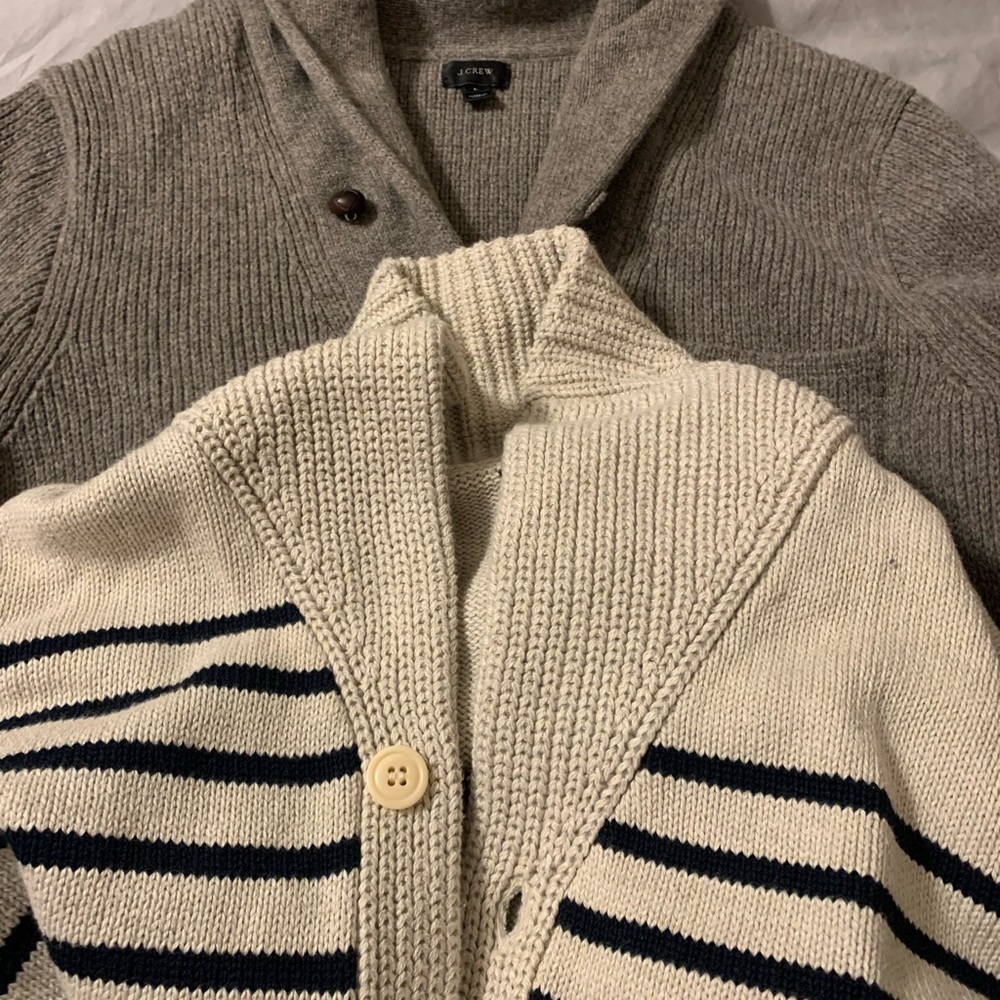Two J.Crew Shawl Collar Cardigans - Large - Great Condition